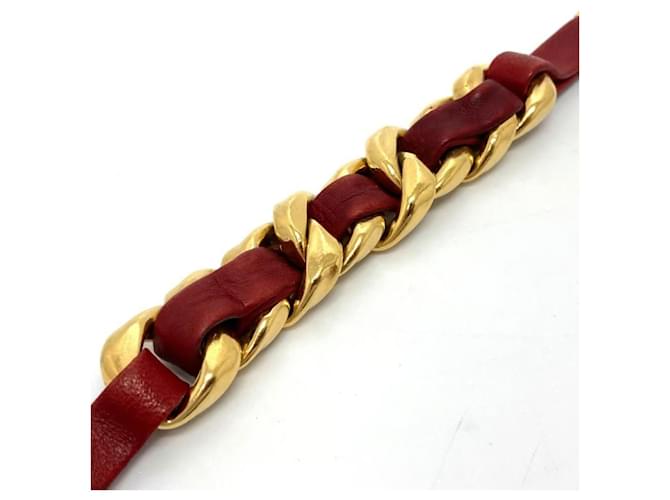 Bracciale a catena Chanel CC Coco Mark Rosso - vista 3