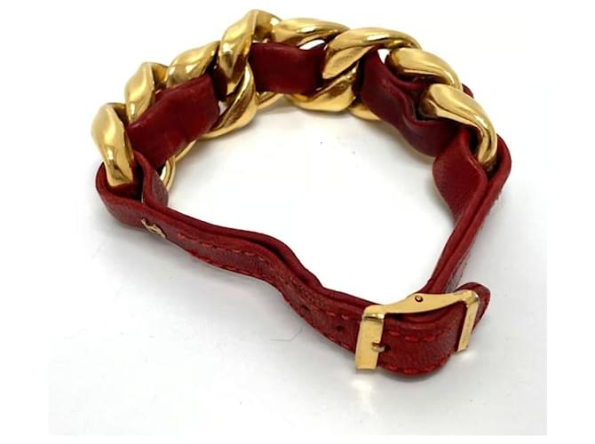 Bracciale a catena Chanel CC Coco Mark Rosso - vista 4