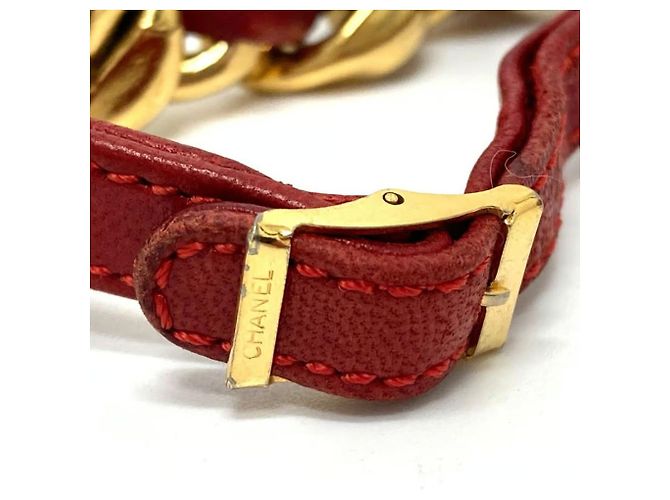 Bracciale a catena Chanel CC Coco Mark Rosso - vista 8
