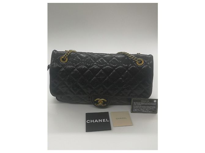 Timeless Chanel Sac Rabat in pelle d'agnello nera Nero - vista 4