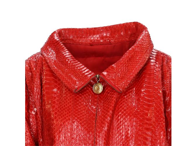 Exotische Lederjacke von Gianfranco Ferré Rot - Ansicht 5