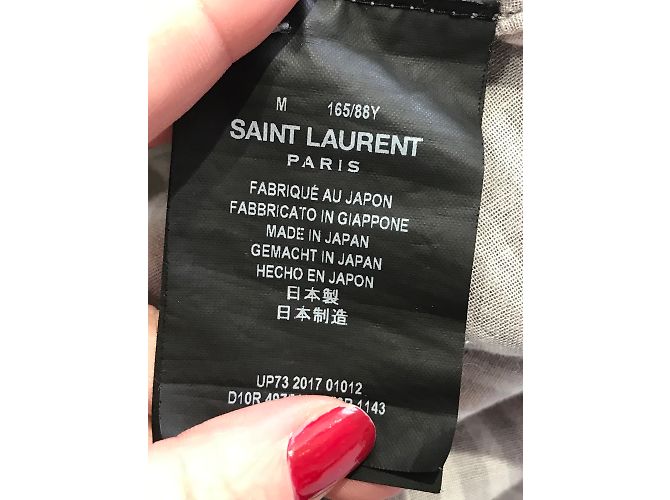SAINT LAURENT Tops T.Internacional M Algodón Gris - vista 6