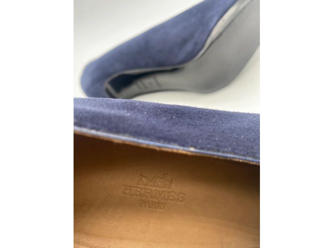 Hermès Absätze T.EU 41 Wildleder Blau - Ansicht 7