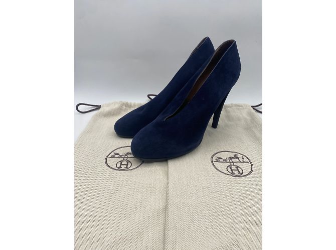 Hermès Absätze T.EU 41 Wildleder Blau - Ansicht 8
