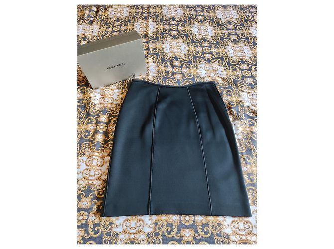 Falda negra Giorgio Armani de poliéster Negro - vista 2