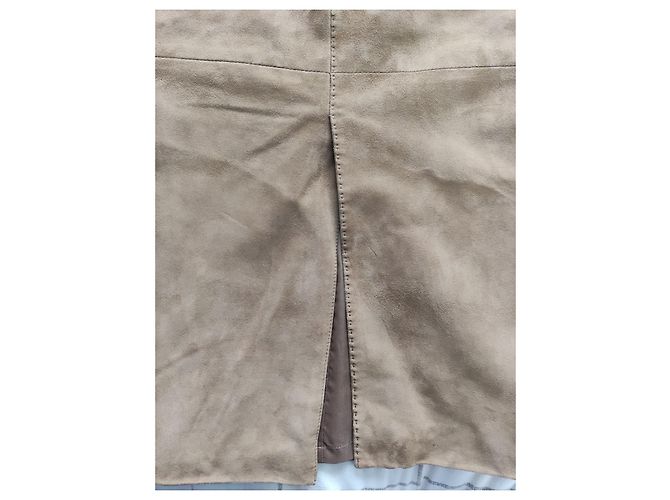 Ralph Lauren Midi Wildlederrock Caramel Lammfell - Ansicht 4