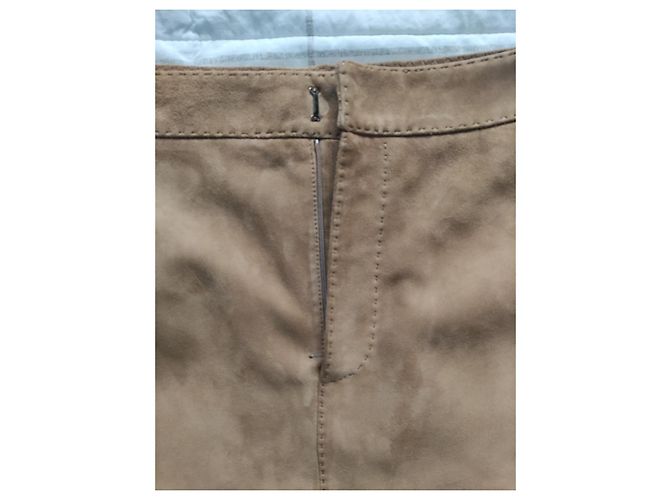 Ralph Lauren Midi Wildlederrock Caramel Lammfell - Ansicht 6