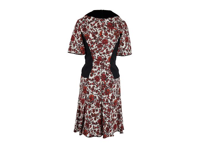 Louis Vuitton Rot-Schwarzes Kleid mit Blumenmuster Mehrfarben - Ansicht 5