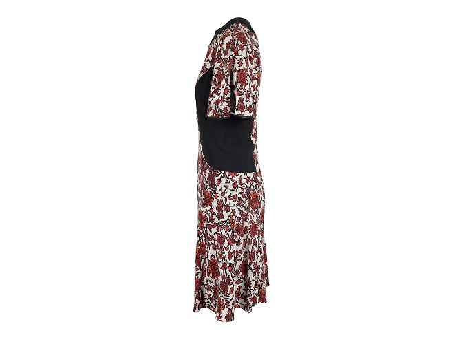 Louis Vuitton Rot-Schwarzes Kleid mit Blumenmuster Mehrfarben - Ansicht 6