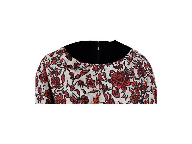 Louis Vuitton Rot-Schwarzes Kleid mit Blumenmuster Mehrfarben - Ansicht 8