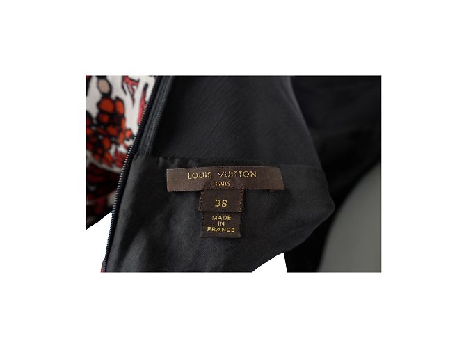 Louis Vuitton Rot-Schwarzes Kleid mit Blumenmuster Mehrfarben - Ansicht 9