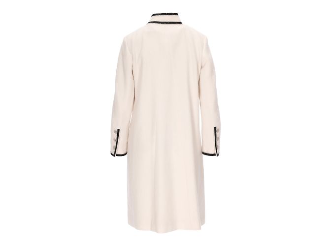 Timeless Abrigo de lana con cuello alto de Chanel Blanco roto - vista 3