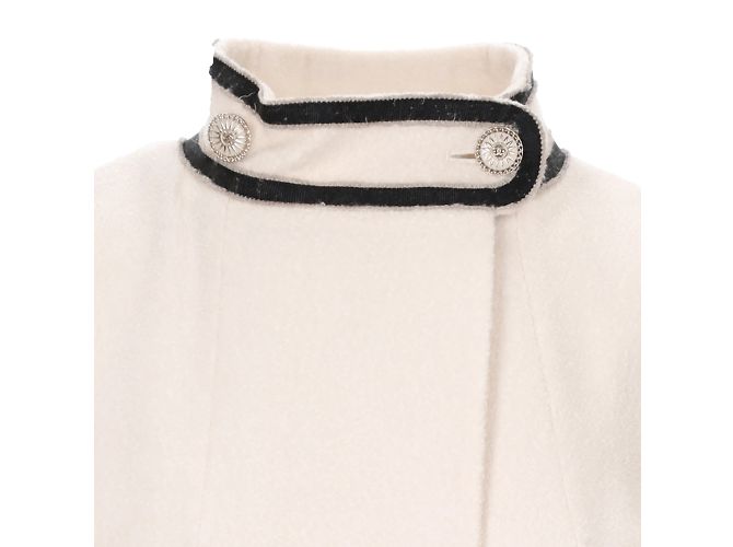 Timeless Abrigo de lana con cuello alto de Chanel Blanco roto - vista 4