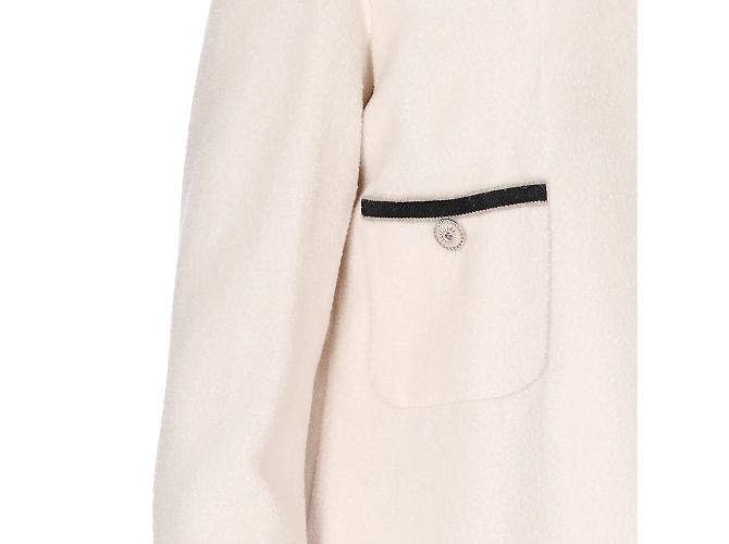 Timeless Abrigo de lana con cuello alto de Chanel Blanco roto - vista 6