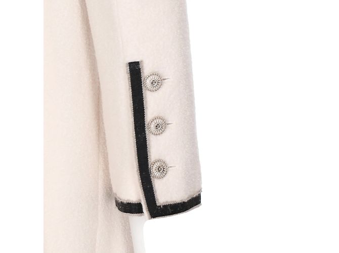 Timeless Abrigo de lana con cuello alto de Chanel Blanco roto - vista 7