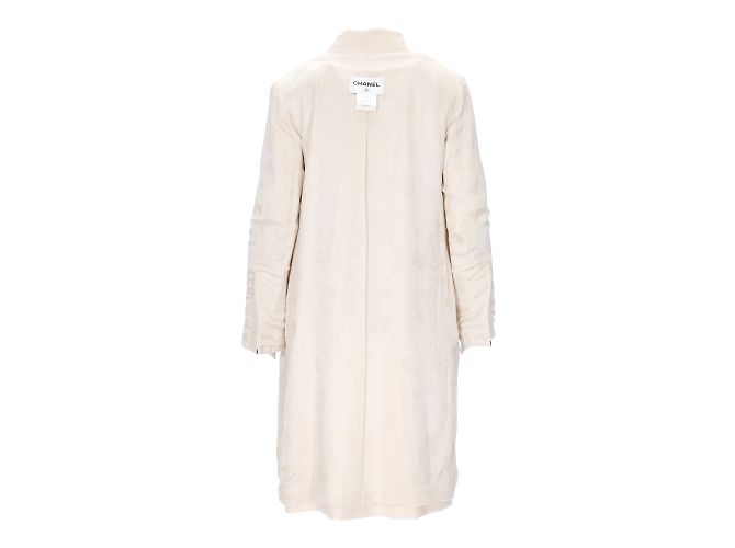 Timeless Abrigo de lana con cuello alto de Chanel Blanco roto - vista 8