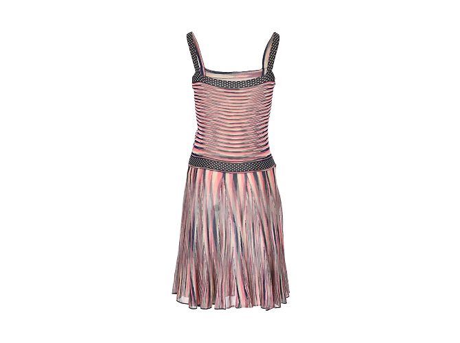 Ärmelloses Missoni-Strickkleid mit Muster Mehrfarben - Ansicht 2