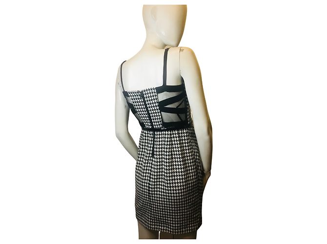 Guess Hahnentrittkleid Schwarz Weiß - Ansicht 3
