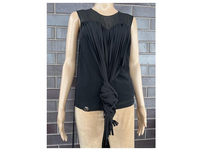 Philipp Plein Fransenbluse Schwarz - Ansicht 4