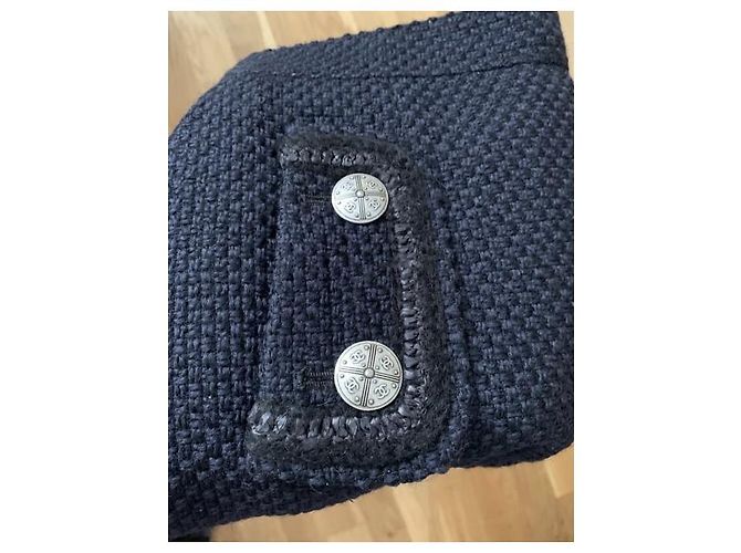 Minigonna Chanel blu navy lana 38 - vista 9