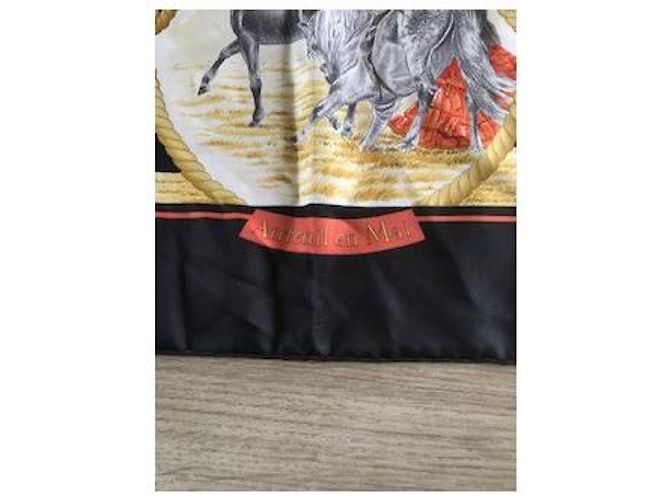 Foulard Hermès Auteuil a maggio seta nera Nero - vista 2