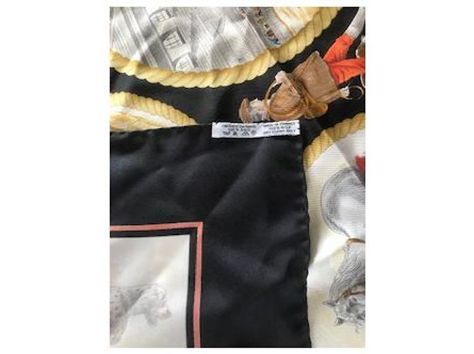 Foulard Hermès Auteuil a maggio seta nera Nero - vista 3
