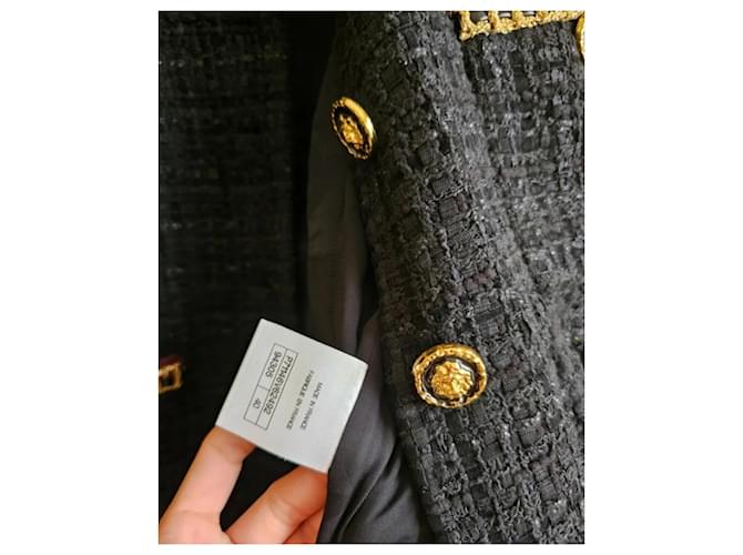Chanel tweed jacket Negro Dorado - vista 4
