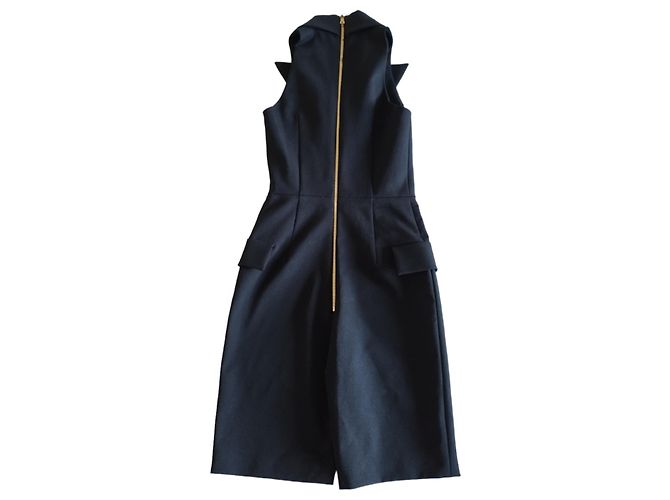 Balmain short jumpsuit black gold lion head buttons - view 3