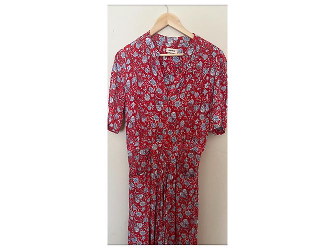 Zadig & Voltaire RIMA Kleid Rot mit Blumenmuster Viskose Mehrfarben - Ansicht 2