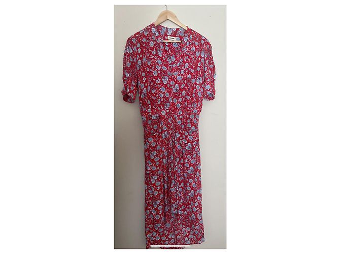 Zadig & Voltaire RIMA Kleid Rot mit Blumenmuster Viskose Mehrfarben - Ansicht 3