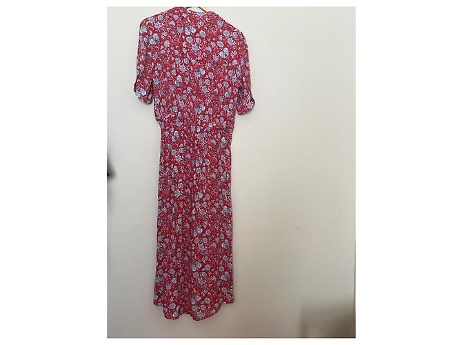 Zadig & Voltaire RIMA Kleid Rot mit Blumenmuster Viskose Mehrfarben - Ansicht 8