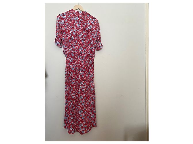 Zadig & Voltaire RIMA Kleid Rot mit Blumenmuster Viskose Mehrfarben - Ansicht 9