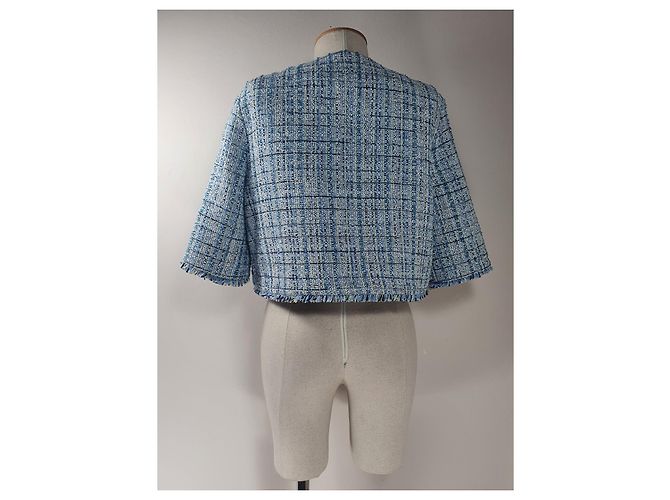 Blazer Maje em tweed azul - vista 4
