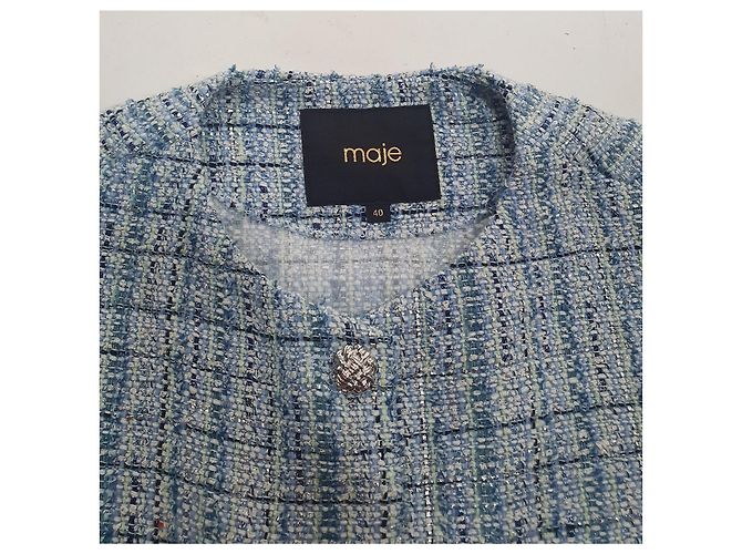Blazer Maje em tweed azul - vista 6
