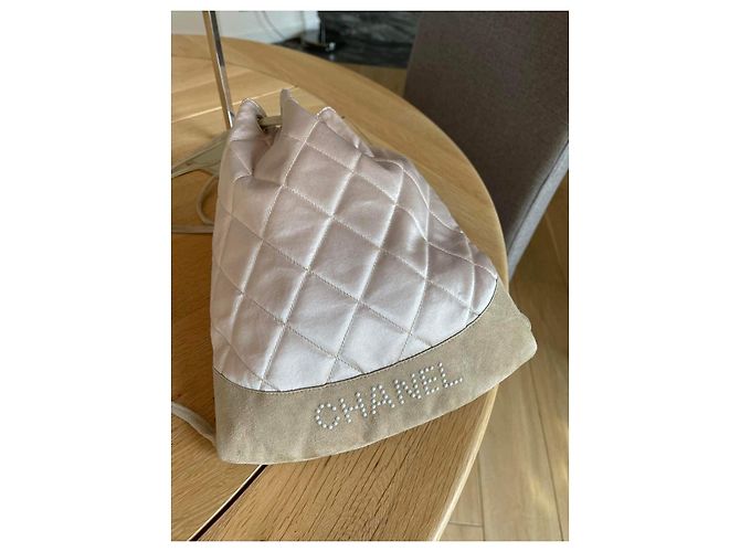 Chanel Gabrielle coco mochila, estilo mochila, Acolchoado de volta Marrom Rosa - vista 2