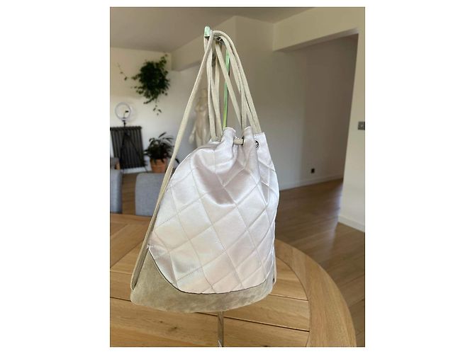 Chanel Gabrielle coco mochila, estilo mochila, Acolchoado de volta Marrom Rosa - vista 6