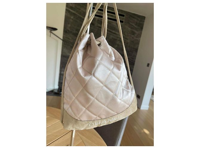 Chanel Gabrielle coco mochila, estilo mochila, Acolchoado de volta Marrom Rosa - vista 7