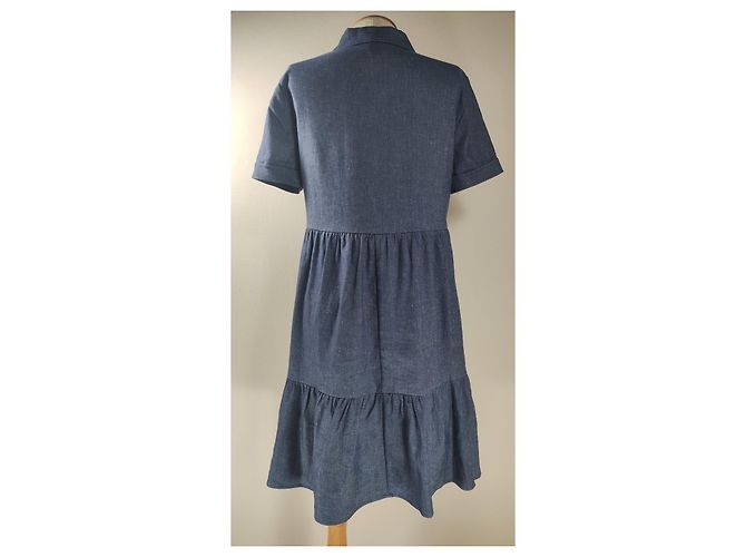 Abito blu Claudie Pierlot in lino e lyocell - vista 3