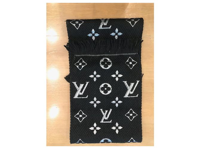 Sciarpa Louis Vuitton Logomania in lana nera Nero - vista 2
