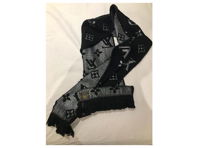 Sciarpa Louis Vuitton Logomania in lana nera Nero - vista 5