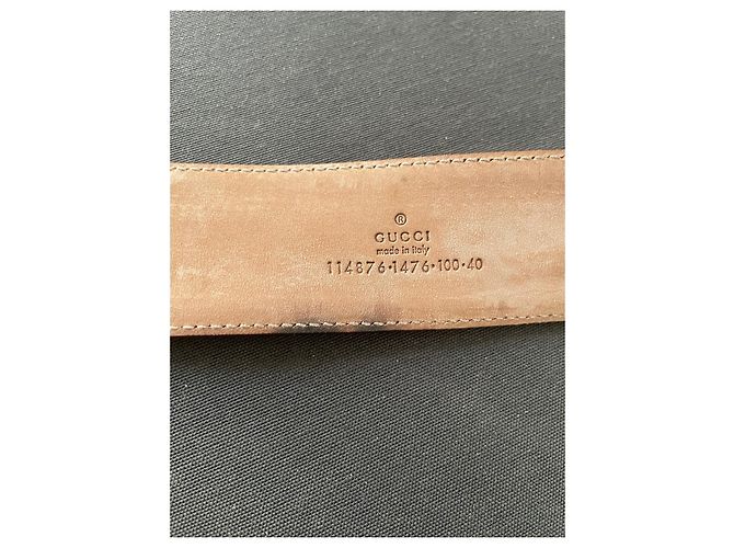 Cinturón Gucci Interlocking Buckle Cuero Plateado Plata - vista 3