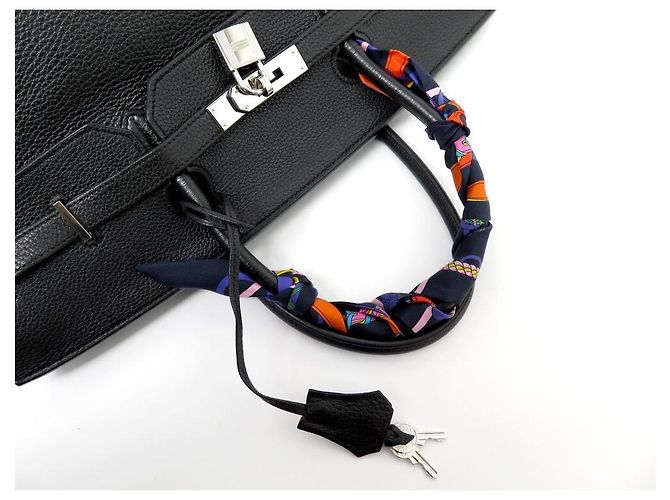 Hermès Birkin 40 NERO TAURILLON CLEMENCE PELLE PALLADIO ACCIAIO - vista 3