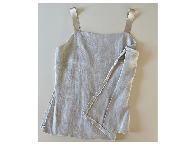 Autre Marque Top bustier de lino gris masilla con tirantes de raso Esprit T.36-38 Beige - vista 10
