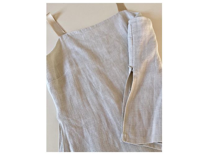 Autre Marque Top bustier de lino gris masilla con tirantes de raso Esprit T.36-38 Beige - vista 11