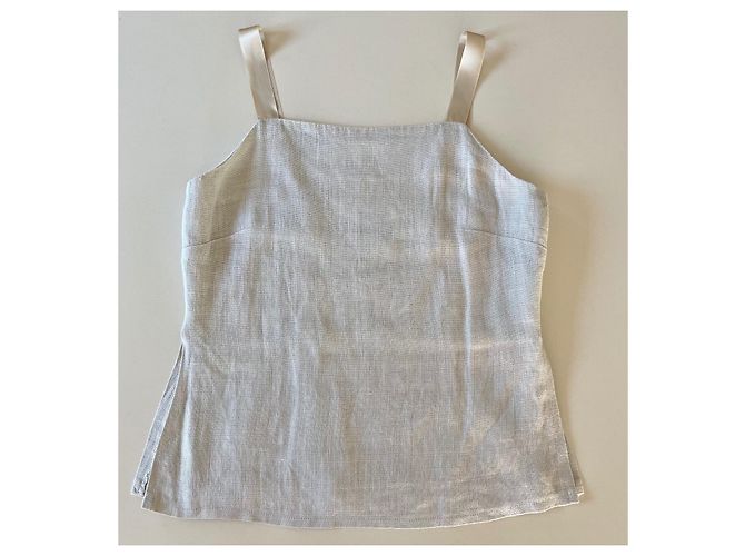 Autre Marque Top bustier de lino gris masilla con tirantes de raso Esprit T.36-38 Beige - vista 9