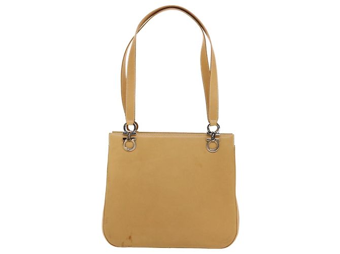 Bolsa de ombro Salvatore Ferragamo de couro bege Auth cl519 - vista 2