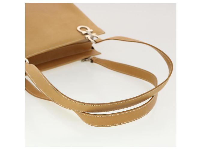 Bolsa de ombro Salvatore Ferragamo de couro bege Auth cl519 - vista 7