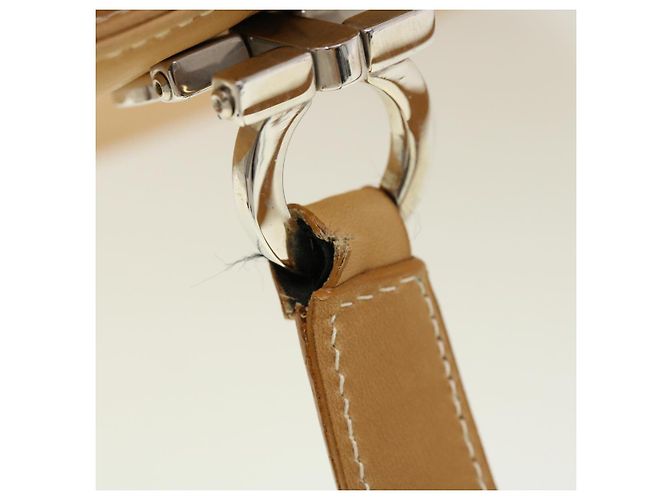 Bolsa de ombro Salvatore Ferragamo de couro bege Auth cl519 - vista 8