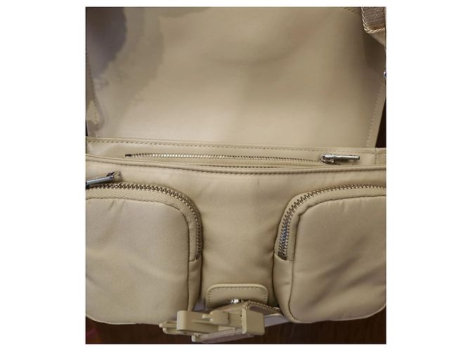 Borsa Prada Pocket in nylon e pelle spazzolata Beige - vista 4