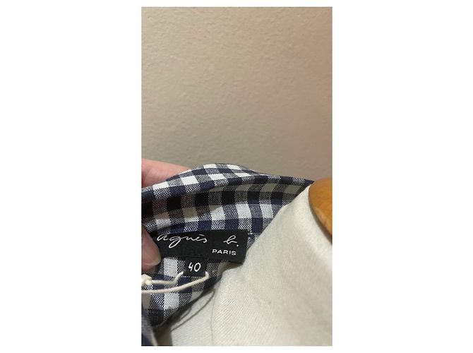 Agnès b. Agnès b Gingham Leinenkleid Blau Weiß Marineblau - Ansicht 3